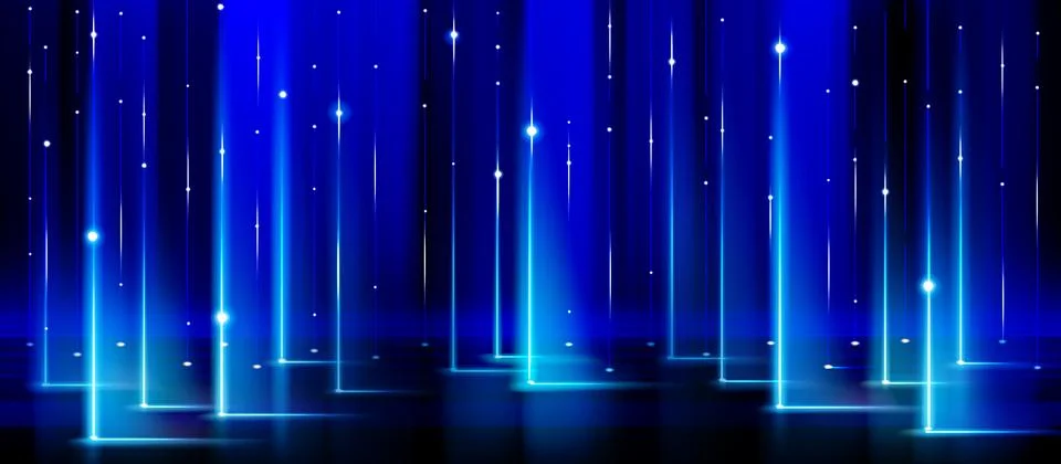 AI future data lines with glowing vertical beams Illustrazione stock