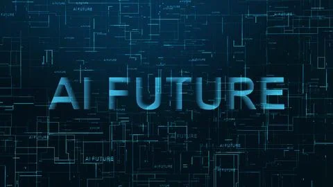 AI Future text technology data line (2) Stock Illustration