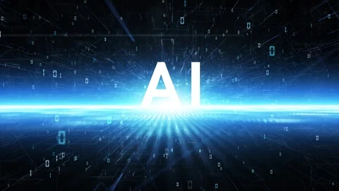 AI futuristic digital technology computer cyber space network loop animation Vídeo Stock 341897452