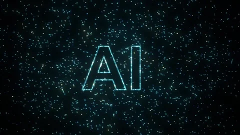 AI Galaxy with multiple brain shapes rotating in space to form AI - 4K Video Stock Footage 241736476