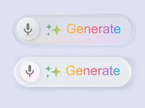Ai generate audio button. Intelligence generate voiceover recording ui button Illustrazione stock
