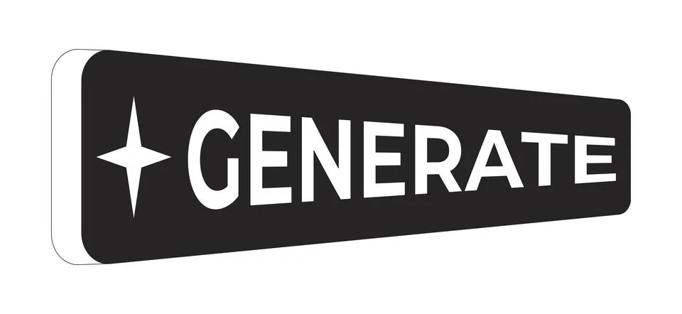 AI generate button 2D black filled object Stock Illustration
