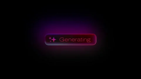 AI Generate Button Animation with Futuristic Gradient Glow. Artificial Intel Stock Footage 325029717