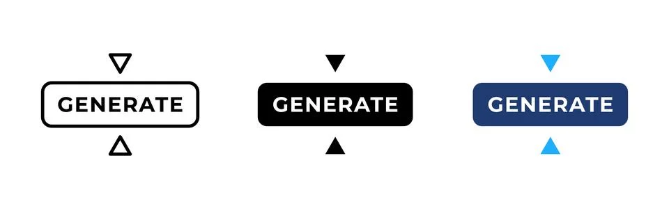 AI generate button icon. Symbol of starting AI content creation. Represents.. Stock Illustration