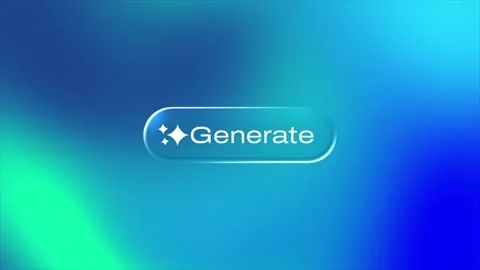 AI Generate Button in Liquid Glass Style with Gradient Background Animation Stock Footage 325029741