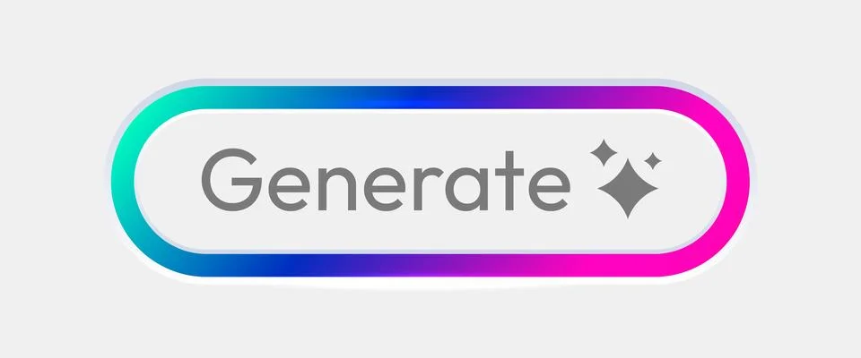 AI Generate button. User interface. Artificial intelligence. Stock Illustration