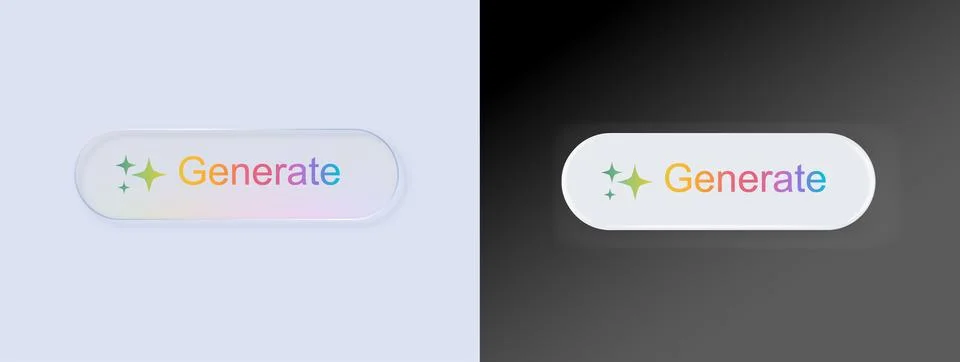 AI Generate icon button. Generate technology ideas from machine learning 스톡 일러스트