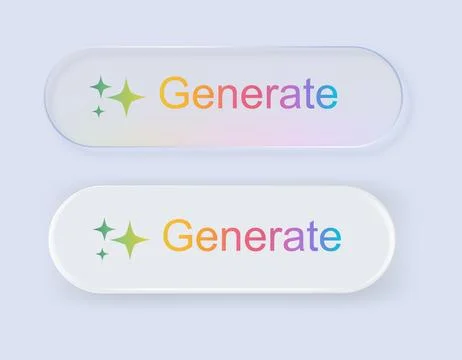 AI Generate icon button. Generate technology ideas from machine learning 스톡 일러스트