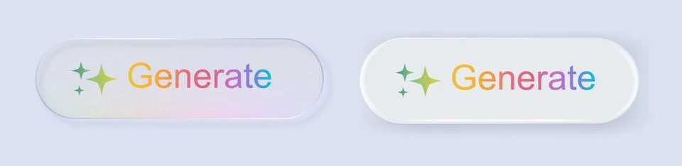 AI Generate icon button. Generate technology ideas from machine learning 스톡 일러스트