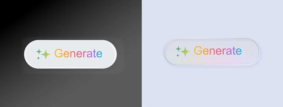 AI Generate icon button. Generate technology ideas from machine learning Illustrazione stock