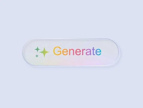 AI Generate icon button. Generate technology ideas from machine learning Stock Illustration