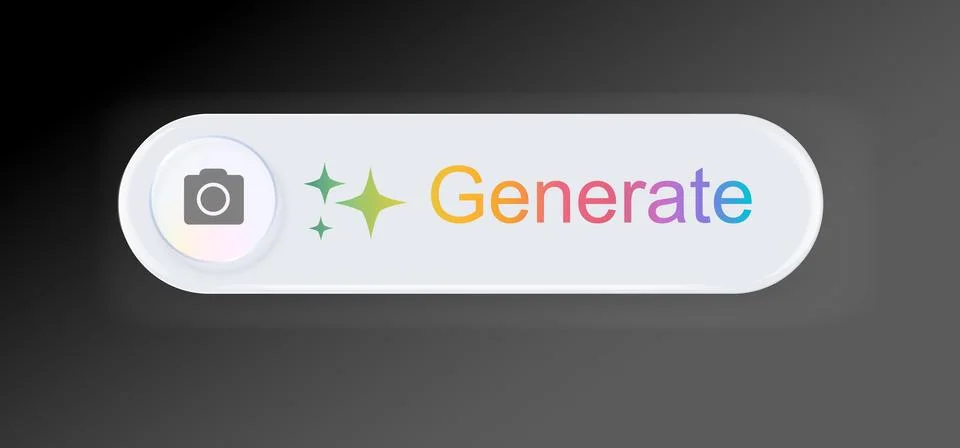 Ai generate image button. Generate image or art button. Vector UI UX elements Illustrazione stock