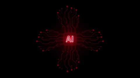 Ai generate text tech line animation on background Stock Footage 259467026