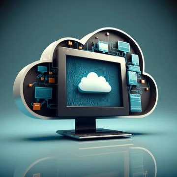 AI Generated. Cloud computing technology concept Illustrazione stock