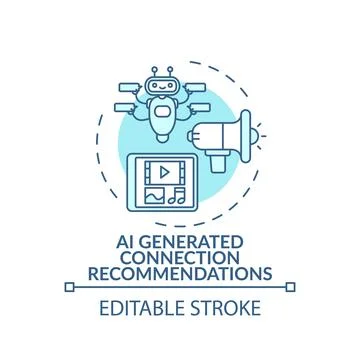 AI generated connection recommendations concept icon Stockillustratie