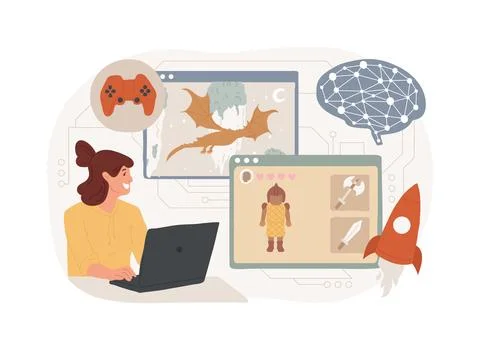 AI-Generated Content abstract concept vector illustration. Stock Illustration