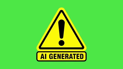 AI Generated Disclaimer Symbol Animation on green screen Vídeos de archivo 336852229