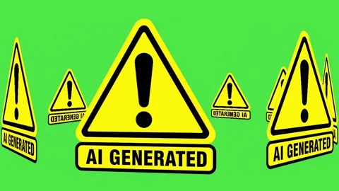 AI Generated Disclaimer Symbol Animation on green screen Video stock 336852277