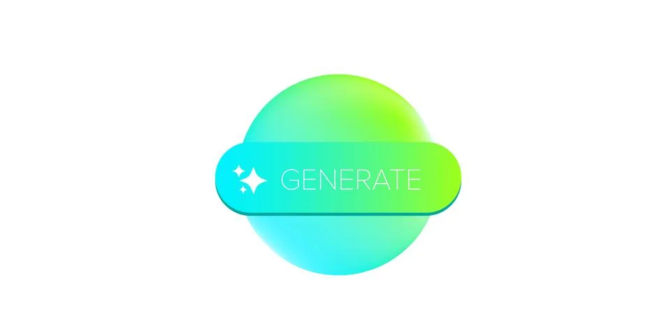 AI generated gradient neon button for artificial intelligence generate app 스톡 일러스트