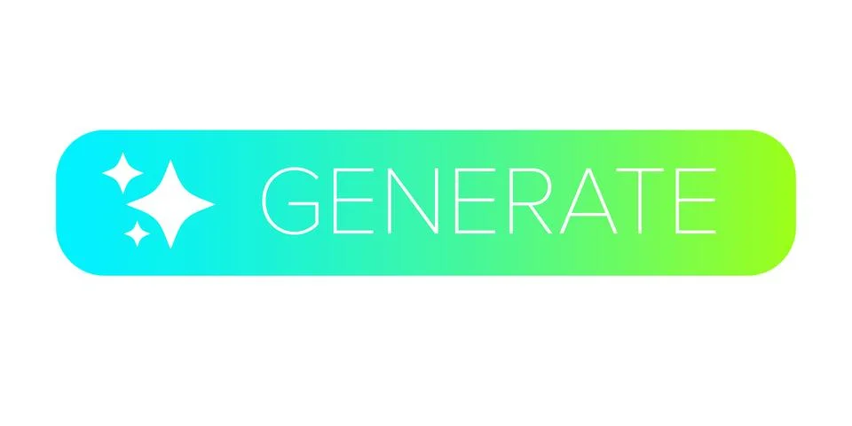 AI generated gradient neon button for artificial intelligence generate app Stock Illustration