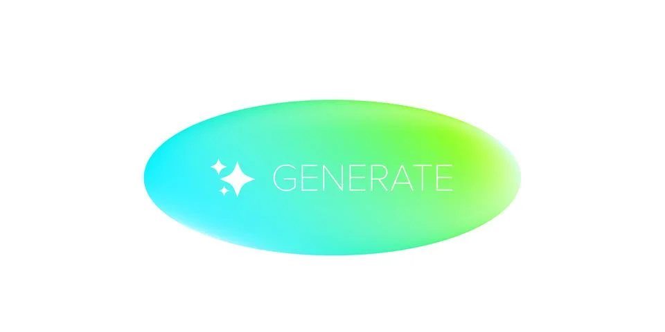 AI generated gradient neon button for artificial intelligence generate app Stock Illustration