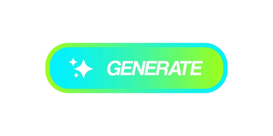 AI generated gradient neon button for artificial intelligence generate app Stock Illustration