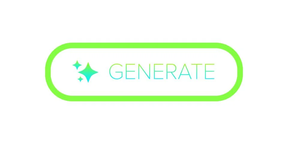 AI generated gradient neon button for artificial intelligence generate app 스톡 일러스트