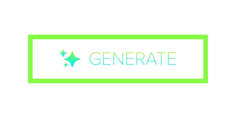AI generated gradient neon button for artificial intelligence generate app Stock Illustration