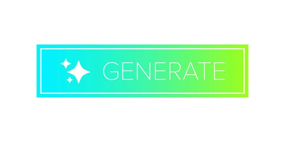 AI generated gradient neon button for artificial intelligence generate app Stock Illustration