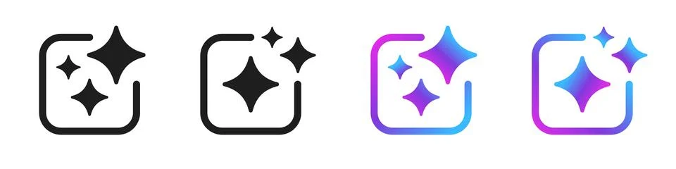 Ai generated icon. Generative ai logo. Artificial intelligence star sparkle 스톡 일러스트
