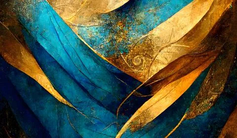 Ai generated illustration of Abstract design with gold and blue copper tones 스톡 일러스트