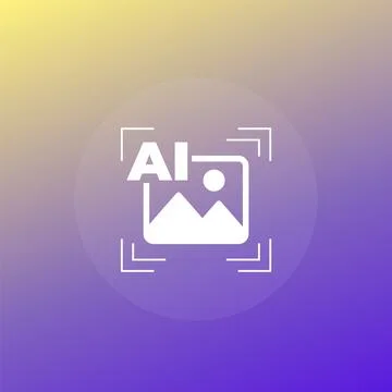 AI generated image or photo icon, vector Stock Illustration