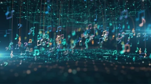 AI Generated Music Using Neural Networks and Machine Learning Stock Footage 312359664