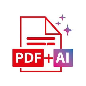 AI-generated PDF file icon. Vector. 库存插图