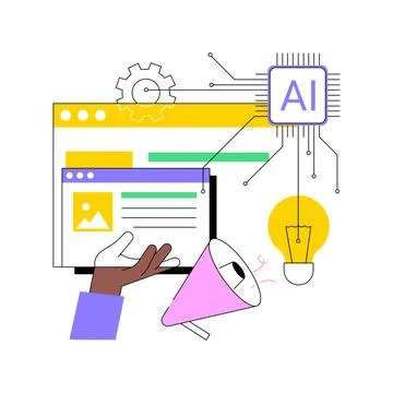 AI-Generated PR Content abstract concept vector illustration. Stock Illustration