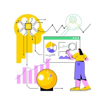 AI-Generated Predictive Insights abstract concept vector illustration. 스톡 일러스트