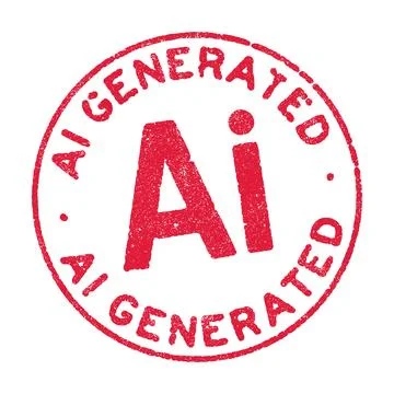 AI Generated red ink round stamp Stock Illustration