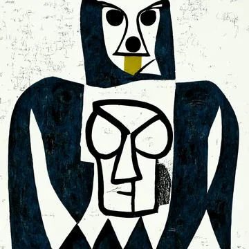 AI generated scratch of artificial intellect himself in illustrative way with Stock Illustration