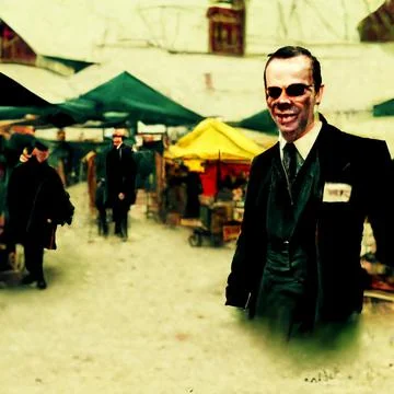 AI generated scratch of artificial intellect himself in illustrative way with Stock Illustration