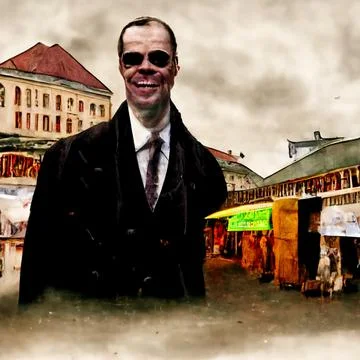 AI generated scratch of artificial intellect himself in illustrative way with Stock Illustration