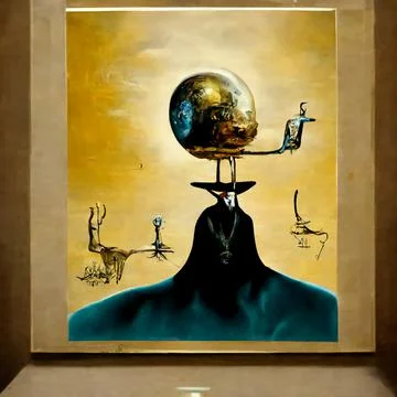 AI generated scratch of artificial intellect himself in illustrative way with Stock Illustration