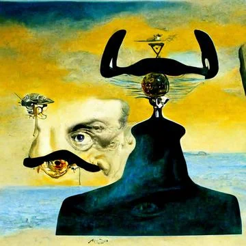 AI generated scratch of artificial intellect himself in illustrative way with Stock Illustration