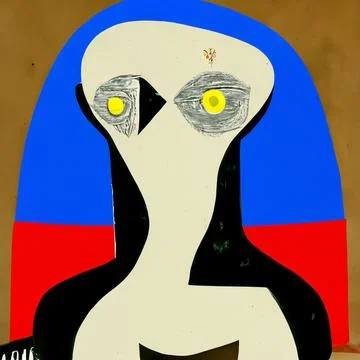 AI generated scratch of artificial intellect himself in illustrative way with Stock Illustration