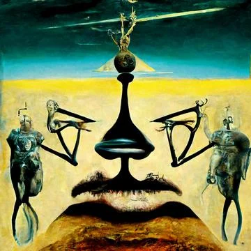 AI generated scratch of artificial intellect himself in illustrative way with Stock Illustration