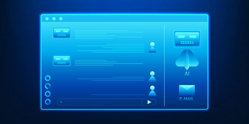 AI Generated Technology Background with Chatbot Conversation, Artificial In.. Stockillustratie