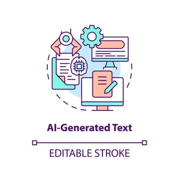 AI generated text concept icon Illustrazione stock