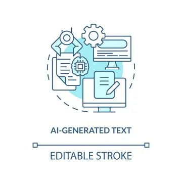 AI generated text turquoise concept icon イラスト素材