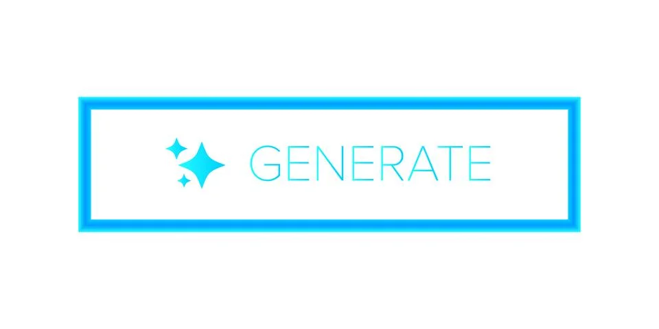 AI generated ultraviolet neon button for artificial intelligence generate app Stock Illustration