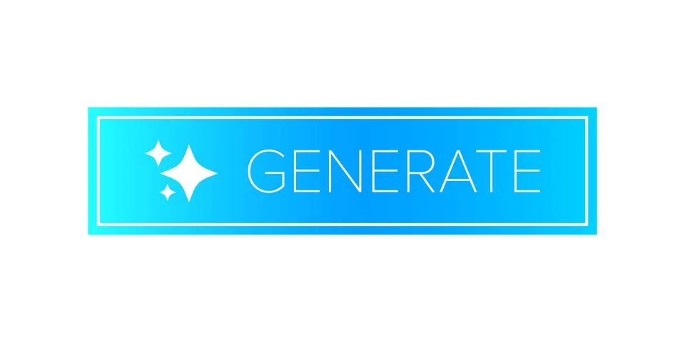 AI generated ultraviolet neon button for artificial intelligence generate app Stock Illustration
