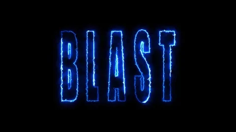 AI generated video of electric blast text animation with blue energy power .. Stock Footage 321443227